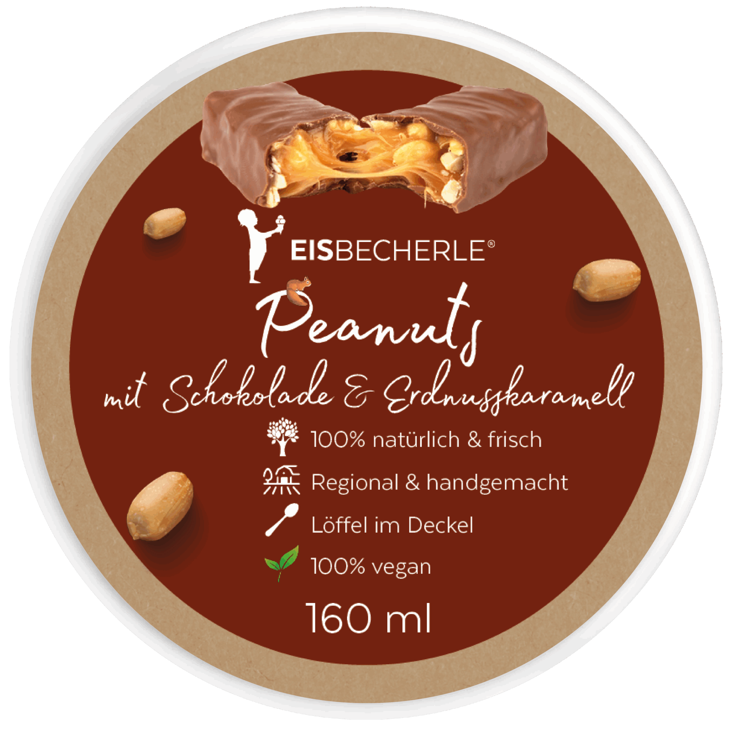 Peanuts mit Schokolade und Erdnusskaramell